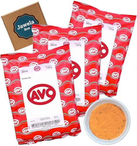 AVO Smokey Rub 3 kg - Jawela Box - 3 x 1 kg Grillen BBQ Rub Gewürzmischung zum Einreiben – Großpackung AVO Smokey Rub 3 kg - Jawela Box - 3 x 1 kg Grillen BBQ Rub Gewürzmischung zum Einreiben – Großpackung von Jawela