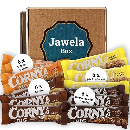 Corny Mix Box - 24 Riegel - 24x50g Corny BIG - Jawela Box - Müsliriegel - Haferriegel - Nussriegel - Schokoriegel - Snack (24 Riegel) von Jawela