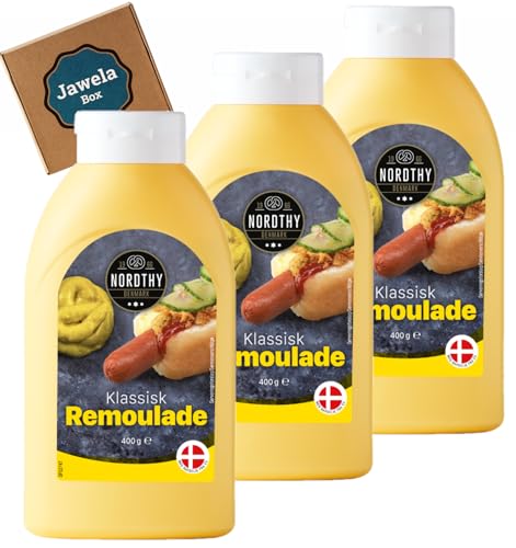 Dänische Remoulade Nordthy 3er Set - 3 x 400g original dänische Remoulade - Jawela Box - Hot Dog, Burger, Grillen von Jawela