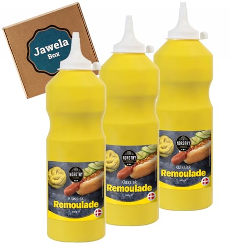 Dänische Remoulade Nordthy 3er Set - 3 x 900g original dänische Remoulade - Jawela Box - Großpackung - Hot Dog, Burger, Grillen von Jawela