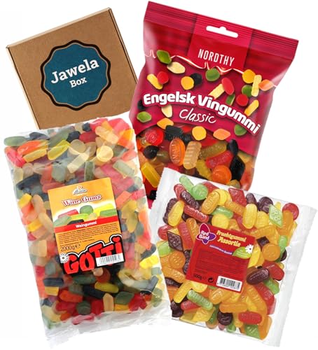 English Winegums XXL Mix Set 3,4 kg 3 Tüten: Nordthy Engelsk Vingummi + Rexim Winegums + Red Band Fruchtgummi Assortie -Jawela Box- Englisches Weingummi Probierset Großpackung English Winegums XXL Mix Set 3,4 kg 3 Tüten: Nordthy Engelsk Vingummi + Rexim Winegums + Red Band Fruchtgummi Assortie -Jawela Box- Englisches Weingummi Probierset Großpackung von Jawela
