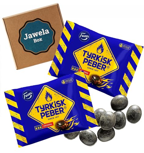 Fazer Türkisch Pfeffer Tyrkisk Peber 2er Pack 2 x 400g - Jawela Box - Lakritzbonbon mit Salmiak Füllung von Jawela