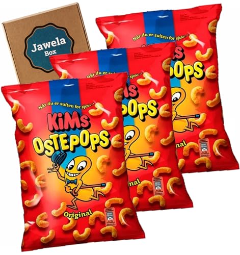 KiMs Ostepops 3er Set 3 x 140g - Jawela Box - Original dänische KiM's Chips - Käse Chips von Jawela