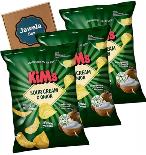 KiMs Sour Cream & Onion 3er Set 3 x 170g - Jawela Box - Original dänische KiM's Chips von Jawela