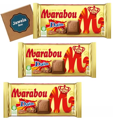 Marabou Daim Schokolade 3er Set - 3 x XXL Tafel 220g - Jawela Set - Großpackung - Rainforest Alliance zertifiziert von Jawela