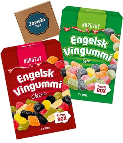 Nordthy Englisches Weingummi Mix Set classic & sour 1200g - 600g classic + 600g sauer - Jawela Mix Set - Original engelsk vingummi english winegums - Großpackung Travel Box Nordthy Englisches Weingummi Mix Set classic & sour 1200g - 600g classic + 600g sauer - Jawela Mix Set - Original engelsk vingummi english winegums - Großpackung Travel Box von Jawela