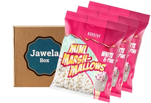 Nordthy Mini Marshmallows 3x 675g - 2 Farben Mix - Jawela Box Mini Marshmallows 3er Set - Mausespeck - Mäusespeck - Schaumzucker - Großpackung perfekt auch für Gastro als Dekor von Jawela