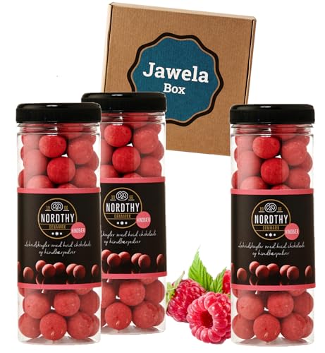 Nordthy Schokoladen Lakritzkugeln Himbeere 3 x 300g - Jawela Box - Gourmet-Lakritz-Kugeln - Geschenk von Jawela