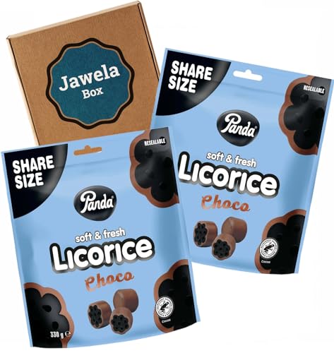 Panda Licorice Lakritz soft & fresh Choco 2x 330g - Jawela Set - Panda Weichlakritz von Schokolade ümhüllt 2er Set - Liquorice chocolate von Jawela