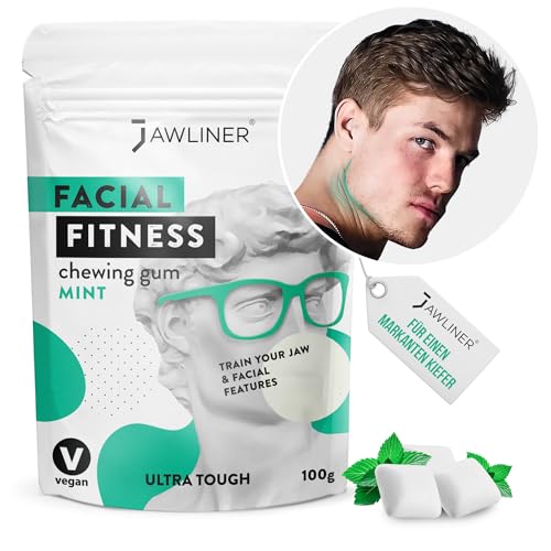 JAWLINER Fitness-Kaugummi - Jawline-Kaugummi - hartes Kaugummi - Mewing Gum (Minze) - Kiefertrainer - 6 Monatspackung (2 Monatspackung) von Jawliner