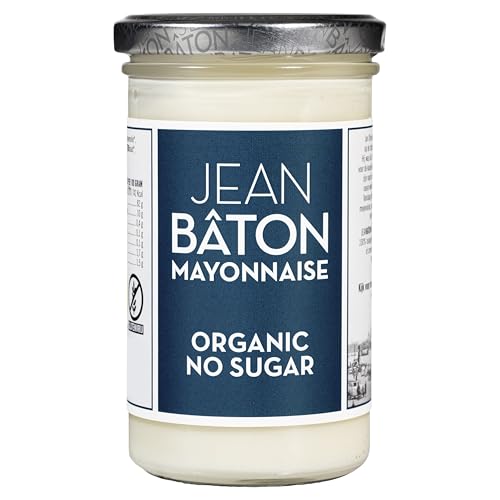 JEAN BÂTON - Mayonnaise Organic NO Sugar | Mayonnaise hergestellt aus 100% biologischen Zutaten. Laktosefreie Bio-Mayonnaise ideal zu Salaten, Sandwiches oder als Dip | Inhalt: 245ml von Jean Bâton