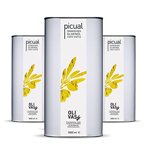3er Set/OLIVAS Picual / 5000ml (Kanister) * spanisches Olivenöl nativ extra aus 100% Picualoliven von Jean Jartin Oliva del Sol