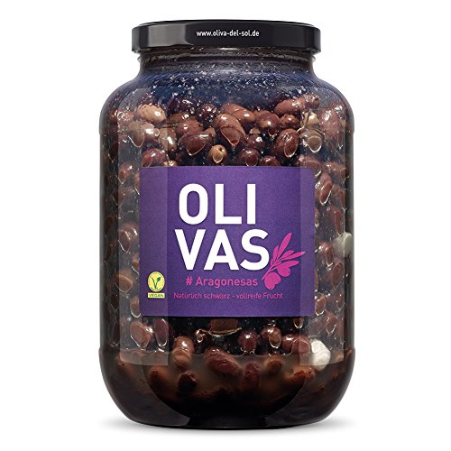 OLIVAS Aragonesas / 2.500 g (Gallone) * Natürlich schwarz – Vollreife Frucht - Der König unter den Oliven! von Jean Jartin Oliva del Sol