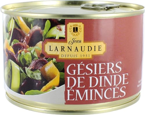 Jean Larnaudie Gésiers de Dinde Émincés dans la Graisse de Canard - Gekochte Truthahnmägen geschnitten in Entenfett 385g Dose Jean Larnaudie Gésiers de Dinde Émincés dans la Graisse de Canard - Gekochte Truthahnmägen geschnitten in Entenfett 385g Dose von Jean Larnaudie
