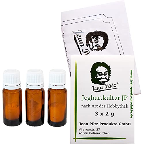 JEAN PÜTZ Joghurtkultur JP 3x2g, Joghurt-Ferment und Starterkultur, lebende gefriergetrocknete sanfte Milchsäure-Bakterien, probiotischen Joghurt selber machen, Pulver ausreichend für 100 Liter JEAN PÜTZ Joghurtkultur JP 3x2g, Joghurt-Ferment und Starterkultur, lebende gefriergetrocknete sanfte Milchsäure-Bakterien, probiotischen Joghurt selber machen, Pulver ausreichend für 100 Liter von Jean Putz