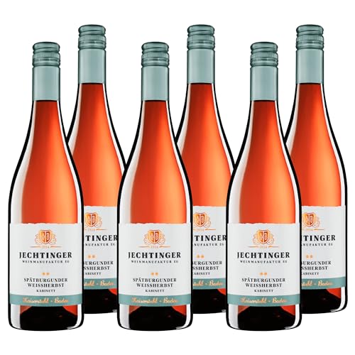 Jechtinger Spätburgunder Weißherbst Kabinett - Rosé-Wein mild, feinherb im Geschmack - Badischer Wein, Anbaugebiet Kaiserstuhl (6 x 0,75 l) von Winzergenossenschaft Jechtingen-Amoltern am Kaiserstuhl eG