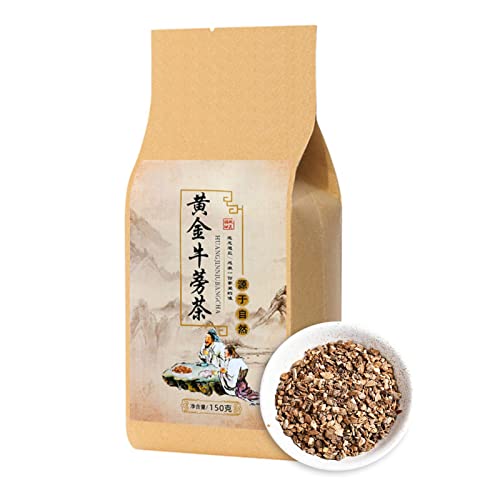 Klettenwurzeltee, 150g 30 Counts Gold Klettenwurzel-KräUtertee, Ganz NatüRlicher Einzelner Chinesischer KräUterteebeutel mit Maiskolben-Filterpapier FüR Freunde von Jectse