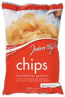 JT Chips 250g, Gesalzen 16 x 250 g JT Chips 250g, Gesalzen 16 x 250 g von Jeden Tag