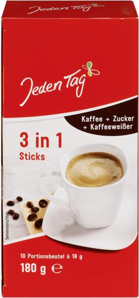 Jeden Tag 3in1 Kaffee Sticks von Jeden Tag