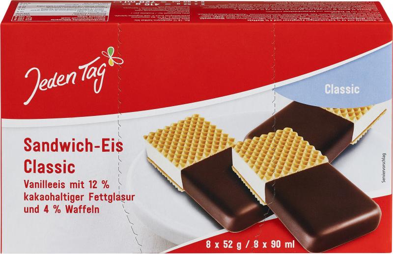 Jeden Tag Sandwich-Eis Classic von Jeden Tag