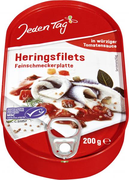 Jeden Tag Heringsfilets in würziger Tomatensauce von Jeden Tag