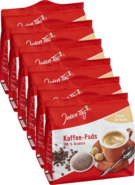 Jeden Tag Kaffee-Pads crema 6 x 20 Pads von Jeden Tag