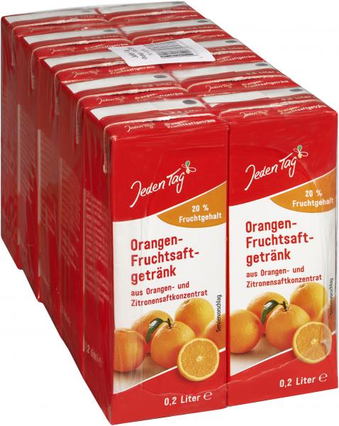 Jeden Tag Orangen-Fruchtsaftgetränk Trinkpäckchen von Jeden Tag