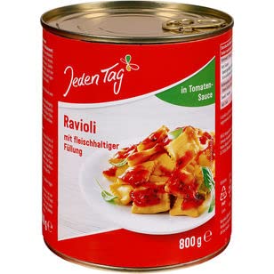 Jeden Tag Ravioli in Tomatensauce, 6er Pack (6 x 800g) von Jeden Tag