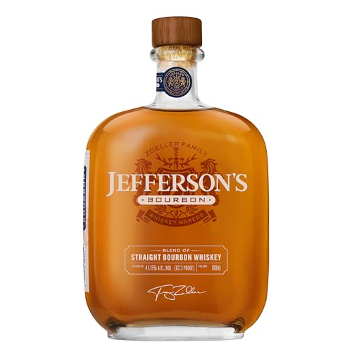 Jefferson's Straight Bourbon Whiskey, Vanille, Pfirsich, Toffee Aroma und eine feine Honig-Nuance, Pur oder in Cocktails genießbar, Vol. 41,15%, 0,7 l Jefferson's Straight Bourbon Whiskey, Vanille, Pfirsich, Toffee Aroma und eine feine Honig-Nuance, Pur oder in Cocktails genießbar, Vol. 41,15%, 0,7 l von Jefferson's