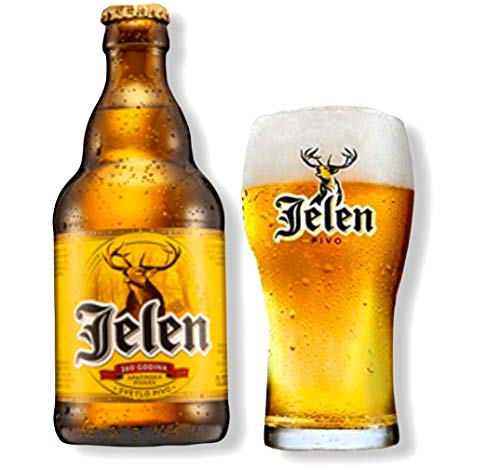 12 Flaschen 0,33l Jelen Bier aus Serbien mit 5% Alc. von Jelen Pivo