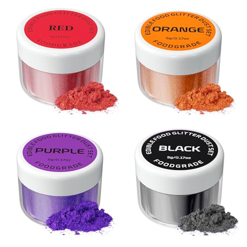 Essbarer Glitzer set 4 x 5g, Jelife Glitzerpulver für Getränke Lebensmittel Glitzer 4 Farbenset Glitzerpuder Backglitzer für Schokolade, Erdbeeren, Cupcakes, Halloween Kuchen, Fondant, Getränken Essbarer Glitzer set 4 x 5g, Jelife Glitzerpulver für Getränke Lebensmittel Glitzer 4 Farbenset Glitzerpuder Backglitzer für Schokolade, Erdbeeren, Cupcakes, Halloween Kuchen, Fondant, Getränken von Wayin