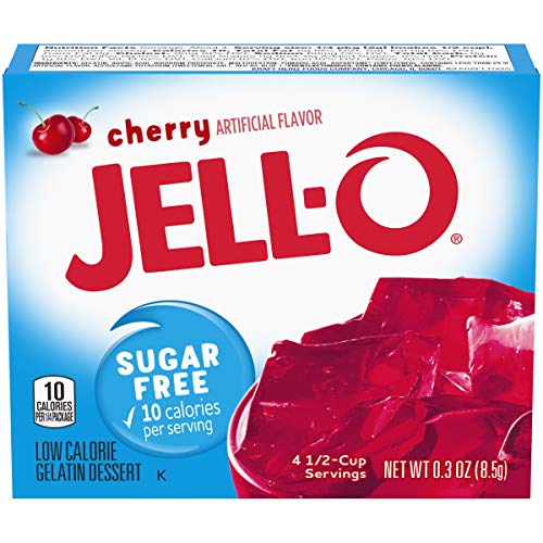 Jell-O Sugar Free Cherry Low Calorie Gelatin Dessert (8,5 g) von Jell-O