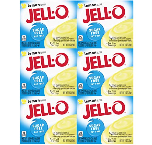 Jell-O Zuckerfrei Pudding Zitrone 6-Pack / Sugar-Free Instant Pudding and Pie Filling, Lemon (Pack of 6) von Jell-O