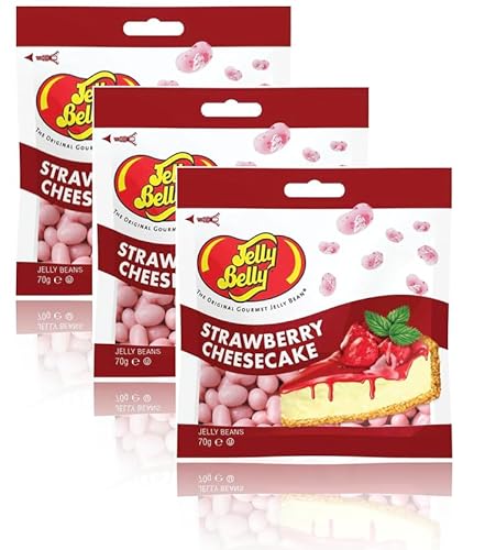 Jelly Belly 3x Strawberry Cheesecake (Erdbeerkäsekuchen), 3 x 70g von Jelly Belly Candy Company