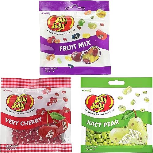 Jelly Belly Frucht Mix - Very Cherry Kirsche, Juicy Pear Birne, Fruit Mix mit 16 Sorten - Jelly Beans (3 x 70g) von Jelly Belly Candy Company