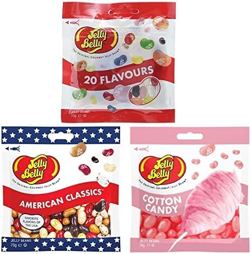 Jelly Belly Mix - 20 Flavours Mix mit den beliebtesten Sorten, American Classics und Cotton Candy - Jelly Beans (3 x 70g) von Jelly Belly Candy Company