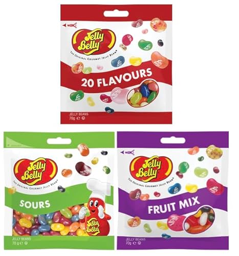 Jelly Belly Mix - 20 Flavours Mix mit den beliebtesten Sorten, Fruit Mix und Sours - Jelly Beans (3 x 70g) von Jelly Belly Candy Company