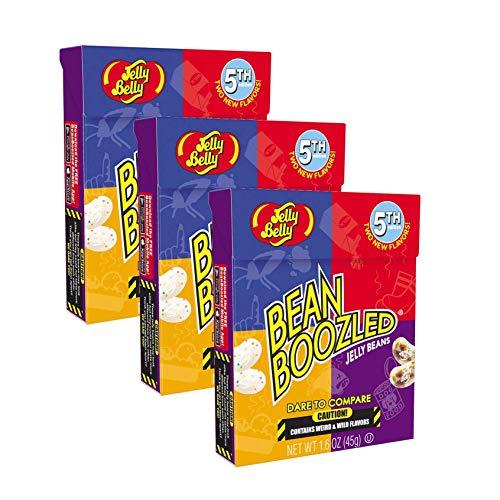 3x Bean Boozled Flip Top Box, Nachfüllpackung für das verrückte Bohnenspiel von Jelly Belly