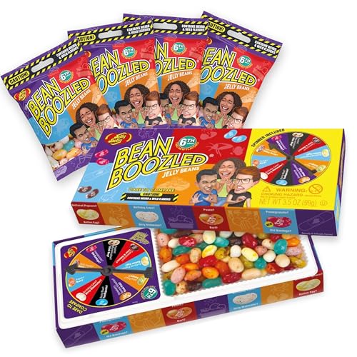Jelly Belly Beans Boozled Glücksrad & Nachfüllset der 6. Generation, 100g + 4x54g Bags - eklige Geschmacksduelle wie Tutti-Frutti/Stinkende Socken, ideal für Partys & Spieleabende Jelly Belly Beans Boozled Glücksrad & Nachfüllset der 6. Generation, 100g + 4x54g Bags - eklige Geschmacksduelle wie Tutti-Frutti/Stinkende Socken, ideal für Partys & Spieleabende von Jelly Belly