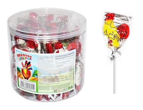 Fruit Flavored Fruchthähne Rooster Lollipops Hahn - 50 Stück x 15g von Jelly Candy