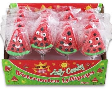 Lächelnde Wassermelonen Gelee-Lutscher 24 Stück 480g von Jelly Candy