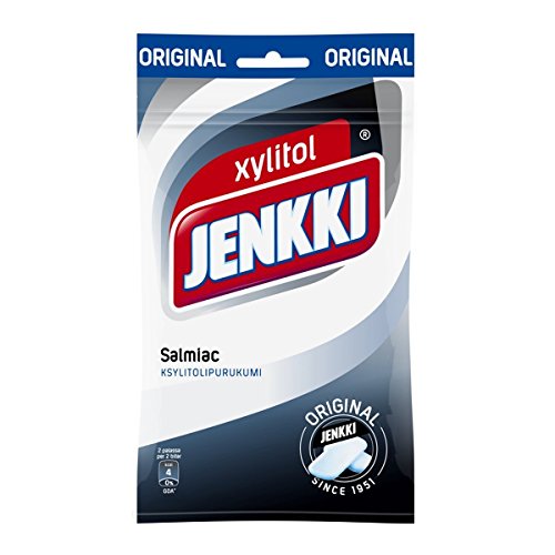 Jenkki Salmiac - Original - Finnisch - Salmiak - Xylitol - Kaugummi - Beutel 100 g von Jenkki Chewing Gum