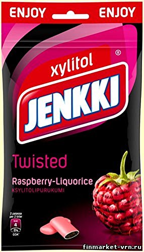 Jenkki Enjoy Twisted Raspberry - Lakritz - Original - Finnisch - Xylitol - Kaugummi von Jenkki