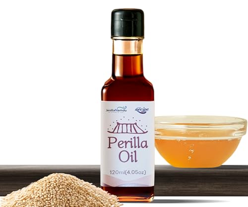NECIPE Premium Perillaöl 120ml | 100% Koreanische Perillasamen | Traditionell handwerklich hergestellt | Kaltgepresst für maximale Nährstoffe und Geschmack | Reichhaltiges Aroma (Perillaöl) von JeollaNamdo THE KITCHEN OF KOREA