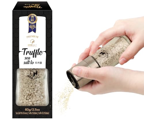 Premium Mineral Meersalz „Lo“ – Mühle 60g | Höchste Reinheit und Qualität | Natriumreduziert & Mineralreich | Elegantes Design | Ideal als Geschenk (Trüffel) von JeollaNamdo THE KITCHEN OF KOREA
