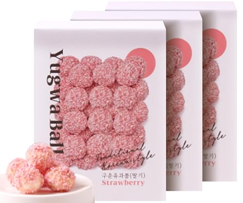 SANDEULHAE Premium Rice Cookie | Koreanische Reissnacks | Glutenfreie Snacks | Vegane Leckereien | Traditionelle Süßigkeiten | Geschenkideen | Ölfrei (Gebackner Reiscracker Erdbeere 3er Set) von JeollaNamdo THE KITCHEN OF KOREA