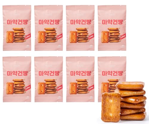 YEOSUYUMMY Barley Crackers 8er | Original, Ahorn, Karamell, Kaffee, Probe Set | Knusprig & Leicht | Ideal für Zwischenmahlzeiten und Geschenke | Ideal für Teepausen (8er, Kaffee) von JeollaNamdo THE KITCHEN OF KOREA