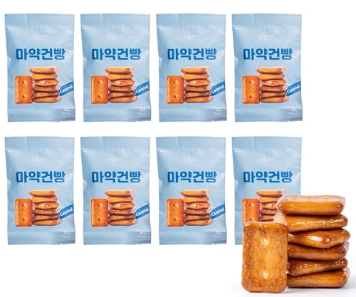 YEOSUYUMMY Gerstencracker-Karamell 40g x 8er | Süß-knuspriger Genuss mit feinem Karamellaroma | Vegan | Perfekt zu Kaffee, Tee oder Desserts von JeollaNamdo THE KITCHEN OF KOREA