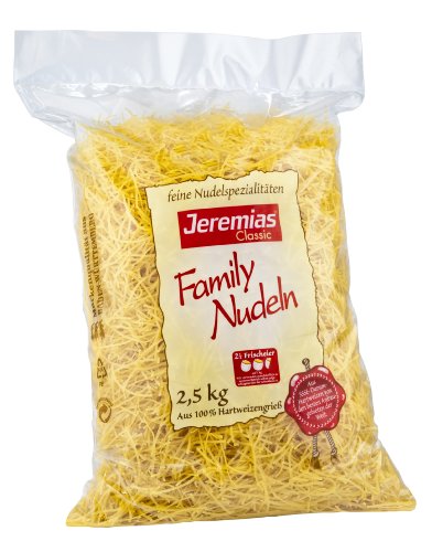 Jeremias Suppennudeln 2 mm, Family Frischei-Nudeln, 1er Pack (1 x 2.5 kg Beutel) von Jeremias