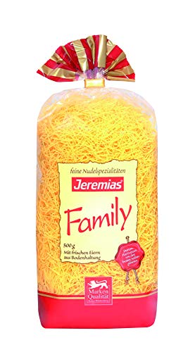 Jeremias Suppennudeln 2 mm, Family Frischei-Nudeln, 4er Pack (4 x 500 g Beutel) von Jeremias